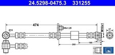 Ate 24.5298-0475.3 Bremsschlauch Vorderachse Vorne für Mitsubishi für Smart 