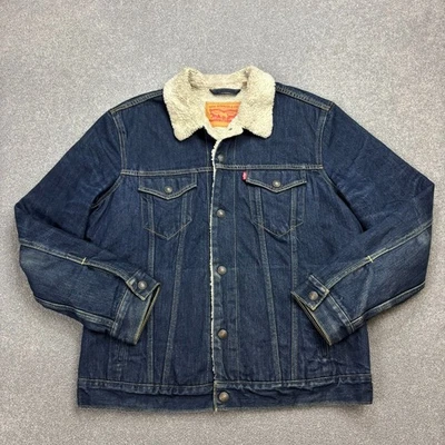 Levis Jeansjacke Erwachsene Large blau Sherpa gefüttert Red Tab Trucker... - Bild 1 von 4