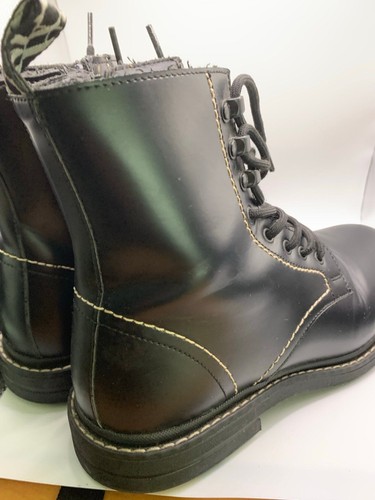 Stivali ZARA zip laterale suola a strappo pelle nera caviglia donna taglia 10,5 US 41 EU - Foto 5 di 10