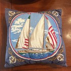 Sailing Scene Pillow, 13x13