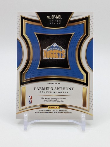 2024 Select Carmelo Anthony Silver Auto 17/30 Nuggets - Bild 4 von 5