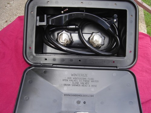 RV BLACK outside Exterior Auxiliary SHOWER new lock Motorhome trailer camper - Picture 2 of 5
