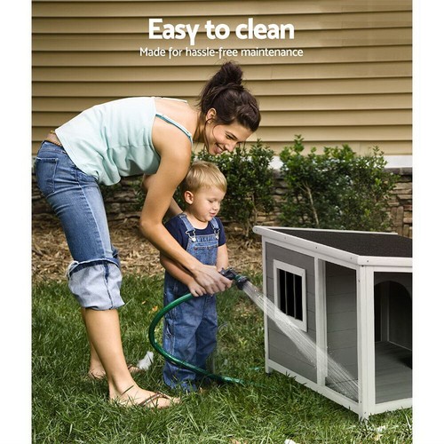 i.Pet Dog Kennel House Large Wooden Outdoor Pet Kennels Indoor Puppy Cabin Log - Picture 7 of 7