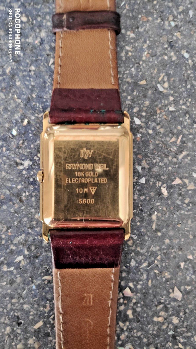Raymond Weil mens vintage retro watch tank 5600 gold plated