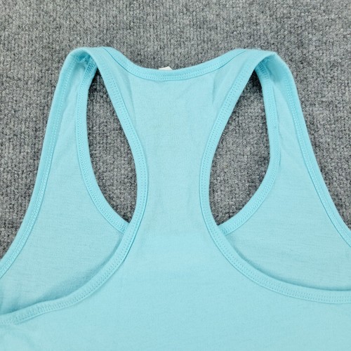 Donuts & Deadlifts Tank Top Shirt Girl Large Blue Fitness Racerback Graphic Tee - Picture 8 of 13