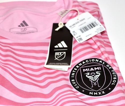 Men’s adidas Lionel Messi Inter Miami CF #10 MLS Licensed MMXX Pink Shirt Small - Picture 7 of 7