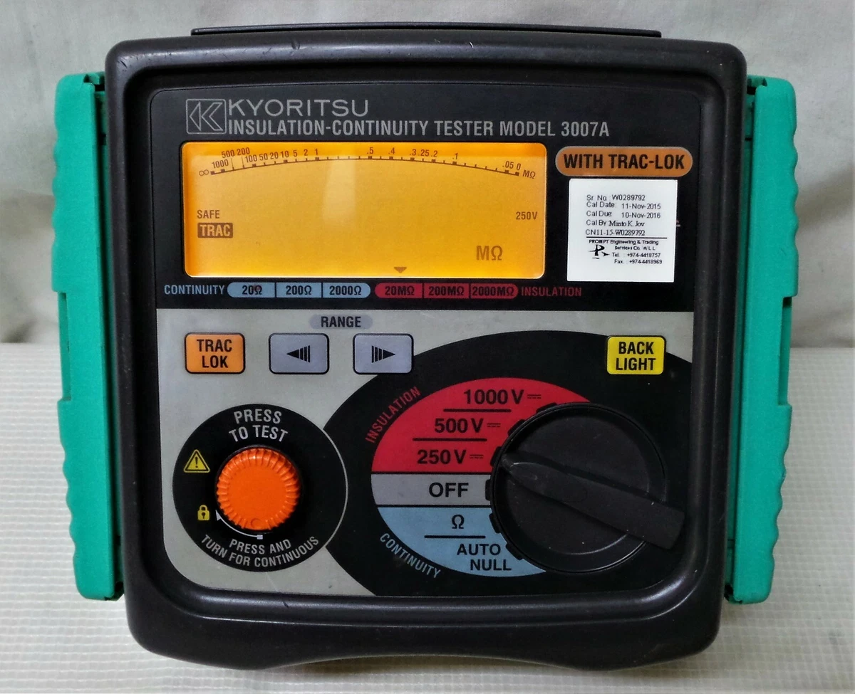 Kyoritsu 3007A Digital Insulation Continuity Tester with Backlight