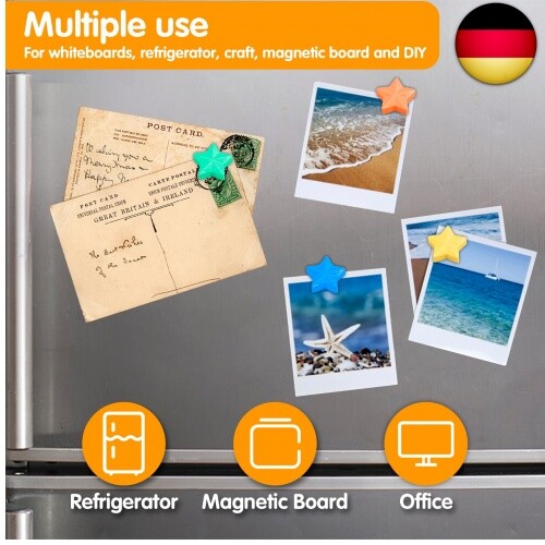 Wukong 24 Stück Magnete für Whiteboard, 6 Farben Sterntyp Fridge Magnete für Ma - Bild 3 von 7