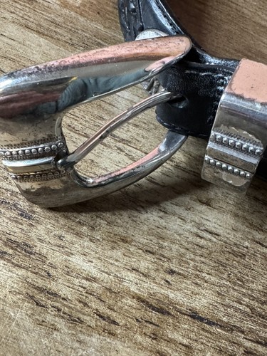 32" Black Leather Belt ONXY by BRIGHTON Western Style BELTS w/Golf Accents - Picture 4 of 9