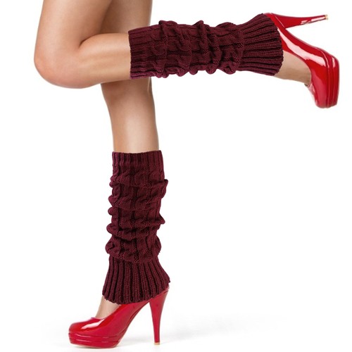 Damen Frauen Winter warme Stulpen lang Strick Strick Häkel Socken Leggings - Bild 52 von 61