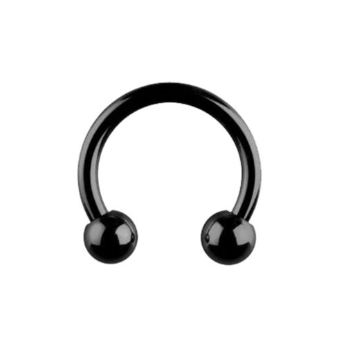 8mm Black Horseshoe Piercing Septum Ring Barbell Nose Tragus Lip Stainless Steel - Picture 1 of 5