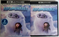 ABOMINABLE 4K ULTRA HD BLU RAY 2 DISC SET + SLIPCOVER SLEEVE FREE SHIPPING