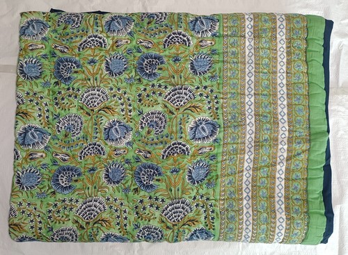 Queen Size Indische Baumwolle Blumendruck Wendedecke Quilt Winter Razai Neu - Bild 2 von 11