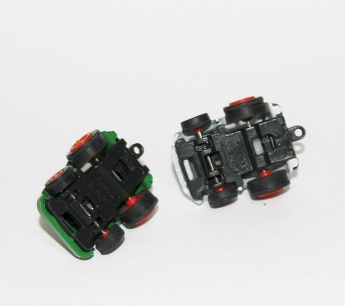 Vintage Miniature Tonka Turbo Tricksters Toy Pull Back Car Green White Pair Lot - Picture 4 of 4