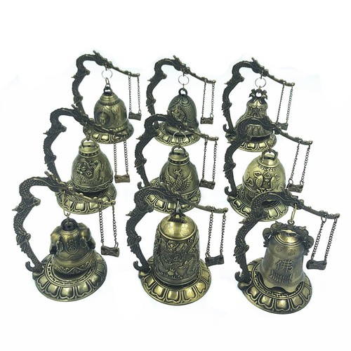1PCS Fengshui Excellent Tibet Dragon Buddha Bell Dragon Bell Clock Home Decor - Picture 6 of 33
