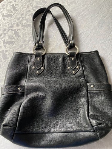 Kenneth Cole Reaction Boho Bag Purse Black Leather, 16x13, Inside Compartments - Picture 2 of 7