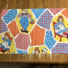 Raggedy Ann Andy Pillow Case Slip BOBBS MERRILL Multicolor Patchwork Vintage