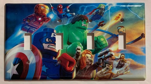 Lego Super hero Hulk Spiderman Light Switch Outlet wall Cover Plate Home decor - Picture 8 of 43