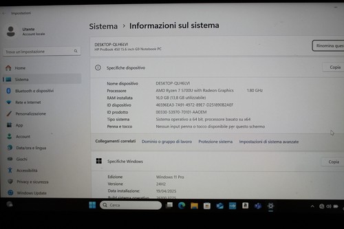 Notebook Lenovo ThinkBook 14 G3 ACL 14" Ryzen 7 5700U RAM 16GB SSD 512GB W11 PRO - Afbeelding 6 van 10