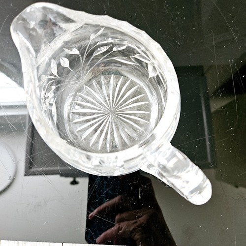 Vintage Bleikristall Davidstern 3" Klarschliff Geätzt Glas Schüssel Milchkännchen Krug - Bild 13 von 24