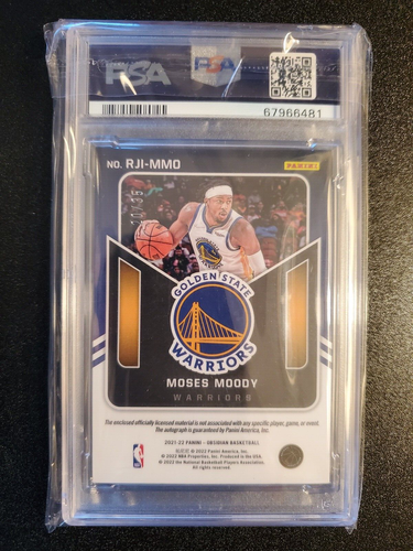 2021 Obsidian Moses Moody RC Jersey Ink Purple Etch #20/35 PSA 9 - 第 3/3 張圖片