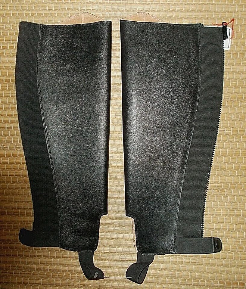 STIEFELSCHAFT CHAPS schwarz USG Echt Leder Höhe 44cm Wade 35cm NEU % UVP89€ TOP - Bild 3 von 4