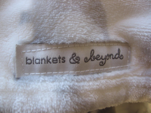 Blankets & Beyond Elephant Security Baby Lovey White Gray Blue Head Owl Print - Picture 4 of 5
