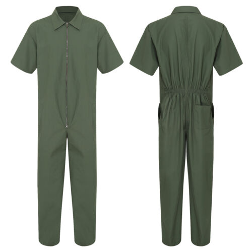 Men Jumpsuit Wear Resistant Coveralls One-piece Overalls Dungarees Workwear - Picture 8 of 15