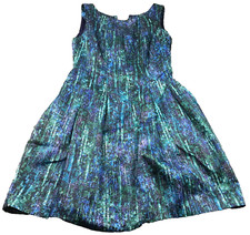Zara Basic Womens Dress Sz M Blue Sequin Print Lined Stretch Sleeveless Lined
