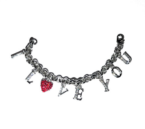 Clearance sale - 10 Pieces I Love You Rhinestone Bracelets - Picture 2 of 2
