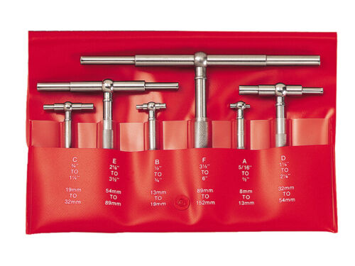 Starrett S579HZ Telescopic Gauge Set, 6 Piece 8-150mm STRS579HZ