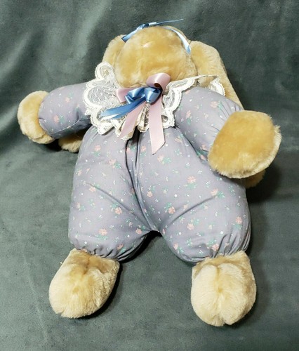 14" Plush Bunny Rabbit Best Friend Bunnies Floral Lace Romper Vintage 1986 - Picture 6 of 8