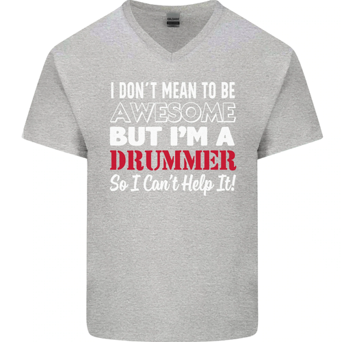 I Dont Mean Im a Drummer Trommel Herren V-Ausschnitt Baumwolle T-Shirt - Bild 26 von 31