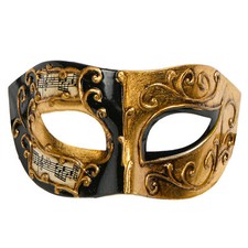 Black Gold Phantom of the Opera Musical Venetian Eye Mask for Masquerade