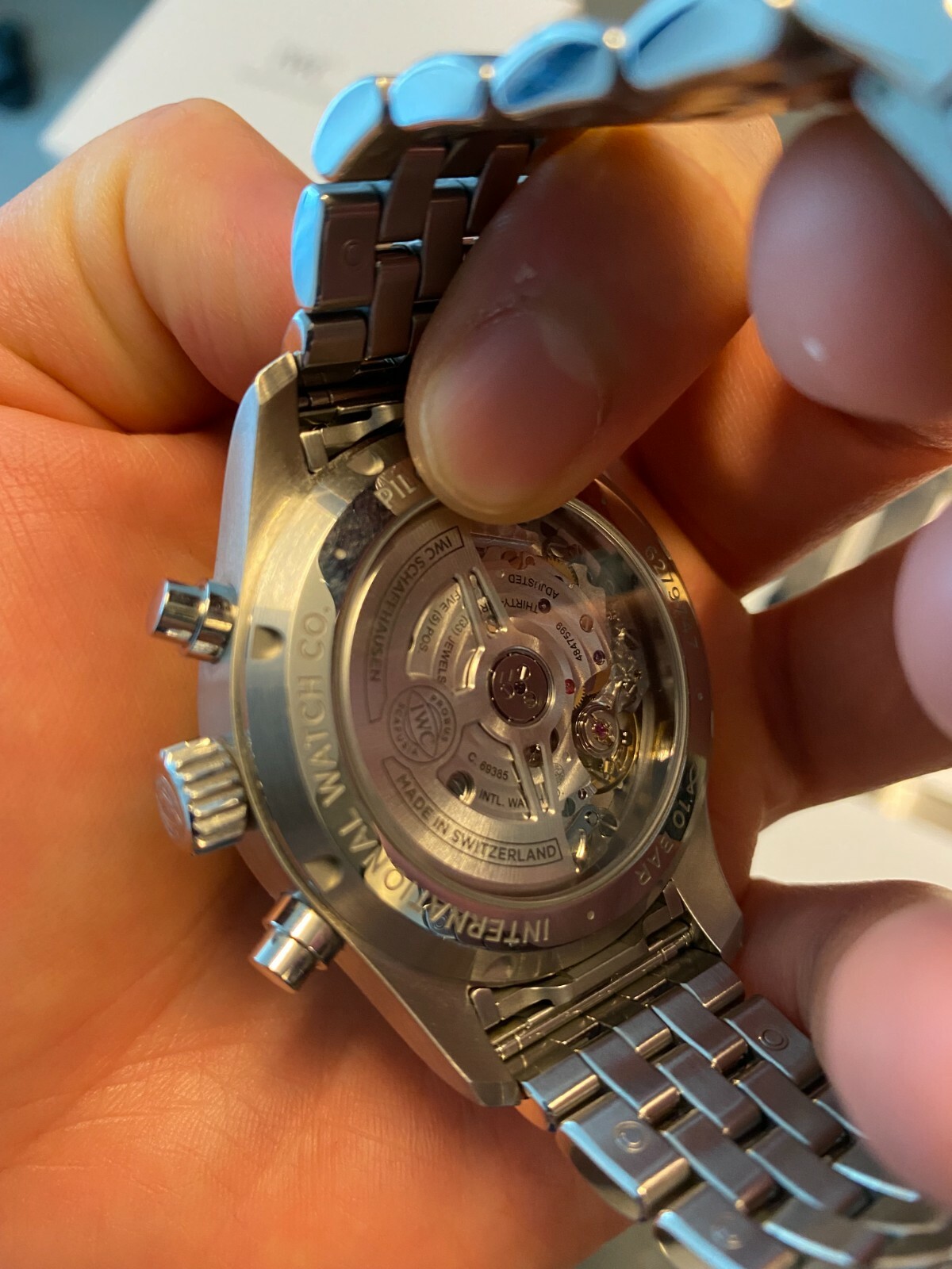 IWC Pilot Chronograph 41mm on Stainless Steel Bracelet (with OEM leather strap) image