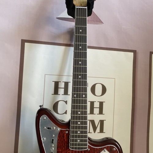 Sunburst Electric Guitar Kurt Cobain Jaguar HH Pickup Half Closed Tuner Bone Nut - Picture 3 of 7