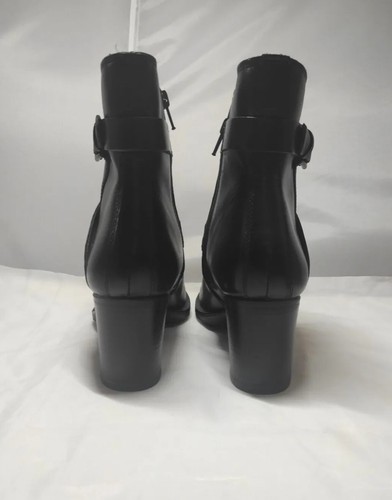 ECCO Women's Saunter 65 Black Leather Side Buckle Ankle & Zip Up Boots Size EU39 - Picture 5 of 18