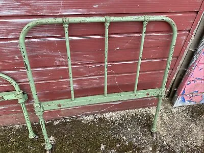 Buy PAIR OF ANTIQUE VINTAGE Cast IRON BED ENDS, SPARES / REPAIR Up Cycle Very Old !
