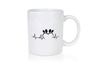 Pfoten Herzschlag | Hundepfoten | Hunde Liebe | Herz - Tasse Weiß
