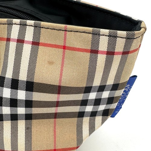 Burberrys Nova Check Blue Label Hand Bag mini Nylon Beige Auth - Picture 9 of 12