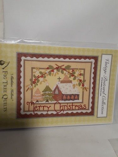 Feigenbaum Quilt Muster Vintage Postkarte Mistelzweig hohl 22 x 28 Wandbehang - Bild 2 von 5