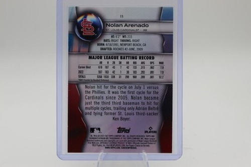 2023 Bowman Platinum - Nolan Arenado #11 Green /99 - Bild 2 von 2