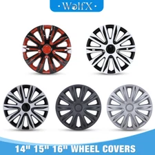 14" 15" 16" Set of 4Pcs Wheel Covers Snap On Full Hub Caps For Tire & Steel Rim