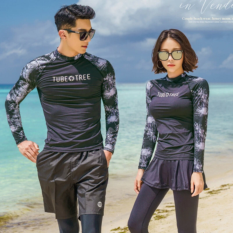 3PC Swimsuit Diving Suit Sets Long Sleeve Swim Trousers Rash Guard Swimwear  Men