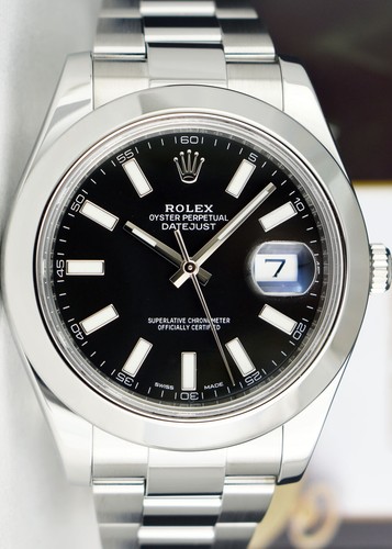 ROLEX - 41mm Stainless Steel DateJust II Black Index 116300 - SANT BLANC - Picture 6 of 7