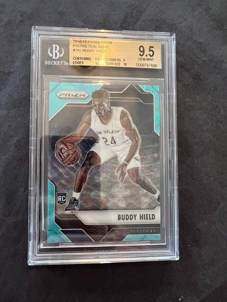 2016-17 Prizm Buddy Hield Rookie Teal Wave Prizm /25 BGS 9.5 - Warriors