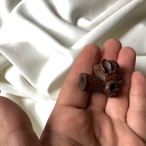 Devil Head Evil Mustache Antique Miniature Handcarved Wood Smoke Pipe Tobacco - Picture 12 of 12