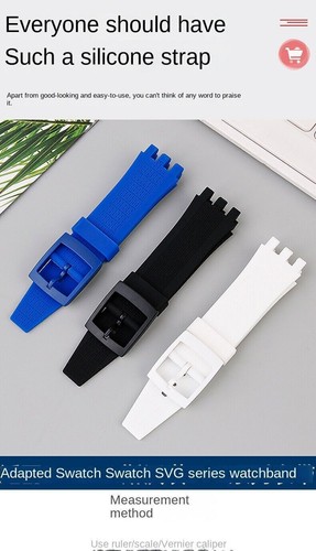 22 mm Silikonarmband für Swatch SVG mechanisch 403 402 407 409 SVGB400 Uhrenarmband - Bild 21 von 27
