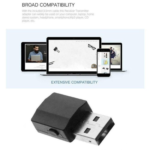 One-click Bluetooth Compatible Transmitter Receiver 2in1 Stereo US - Photo 12/12