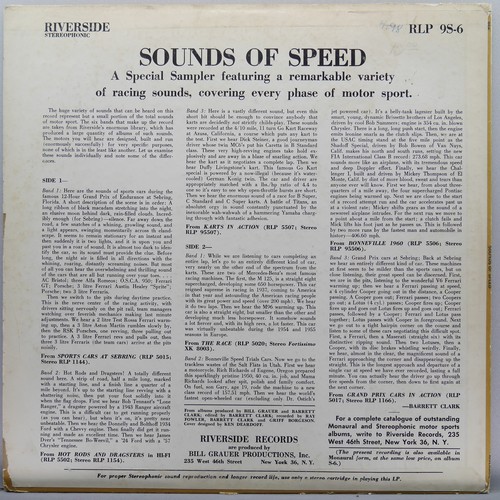 BILL GRAUER PRODUCTIONS Sounds Of Speed RIVERSIDE RLP9S-6 VG / VG - Picture 2 of 4